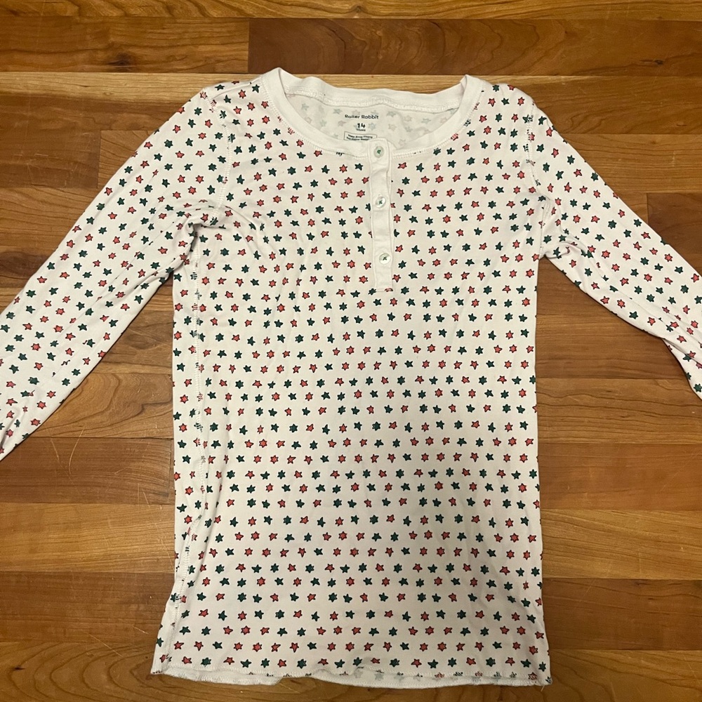 Roller Rabbit star pajama shirt size 14 kids